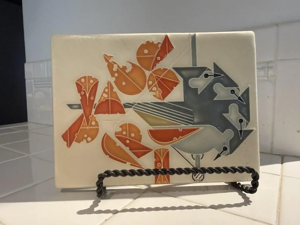 Motawi Tileworks bluejay art tile