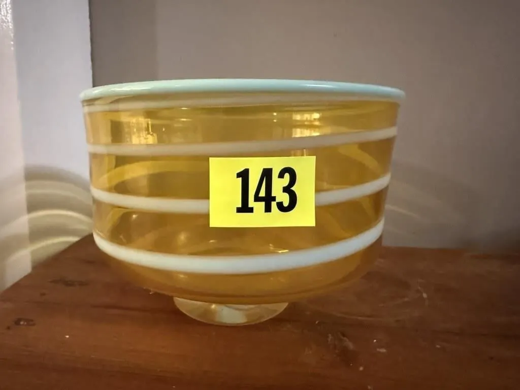 Orange striped bowl