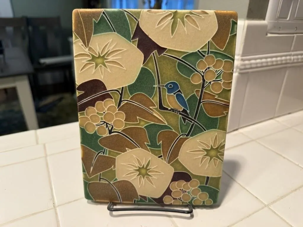 Motawi Tileworks floral art tile