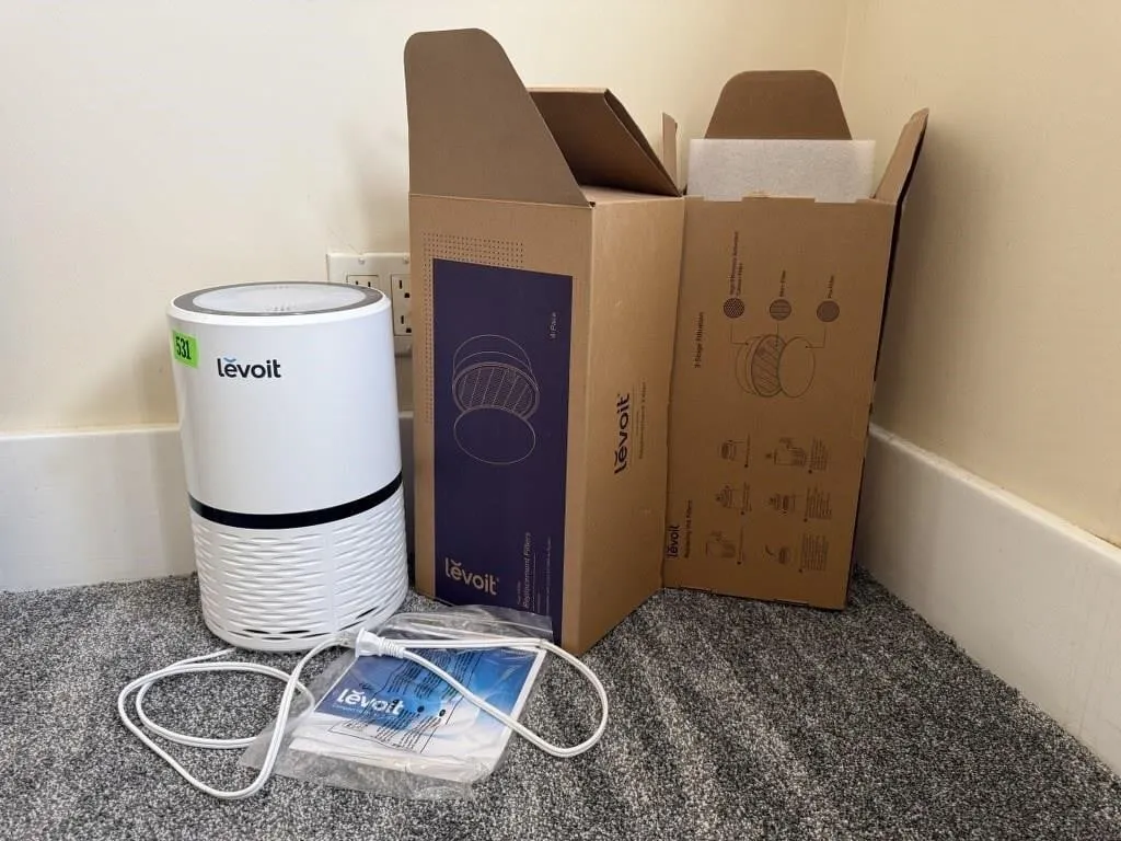 Levoit compact HEPA air purifier, filters