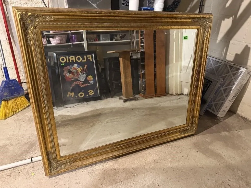 Ornate gold mirror