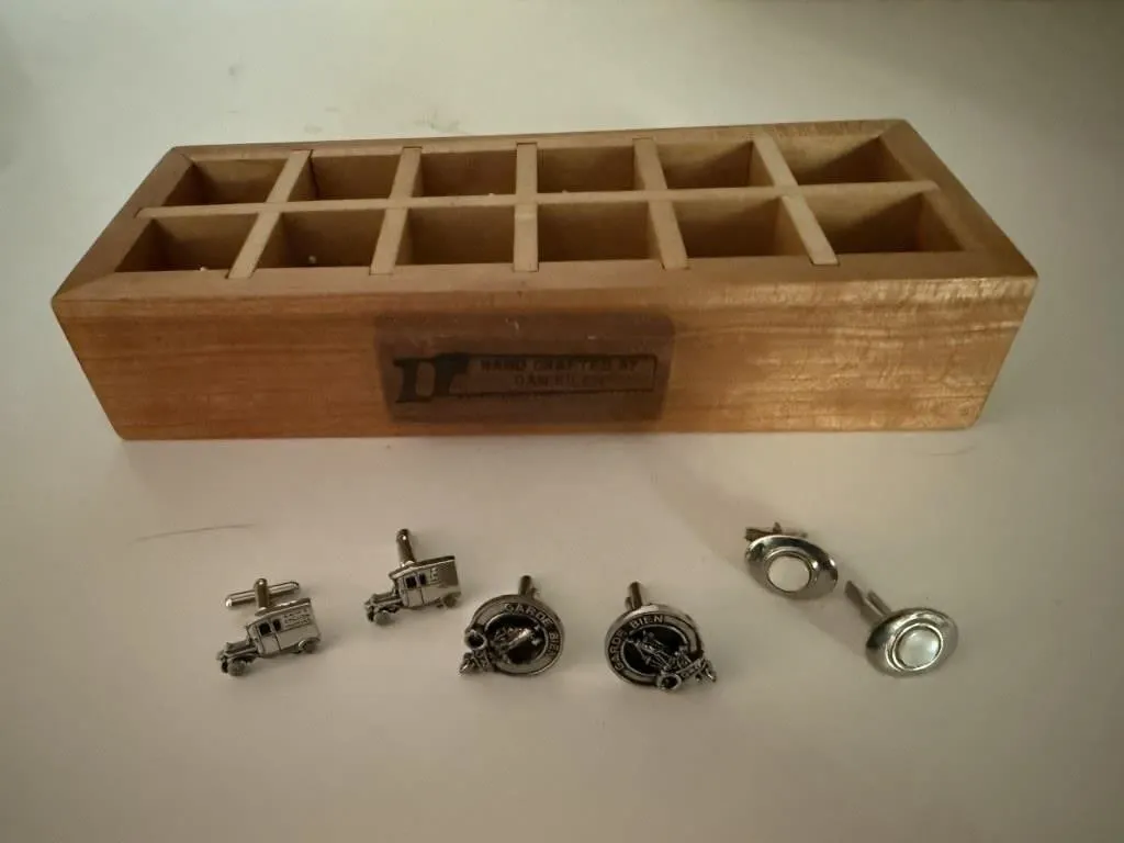 Cuff links, organizer included