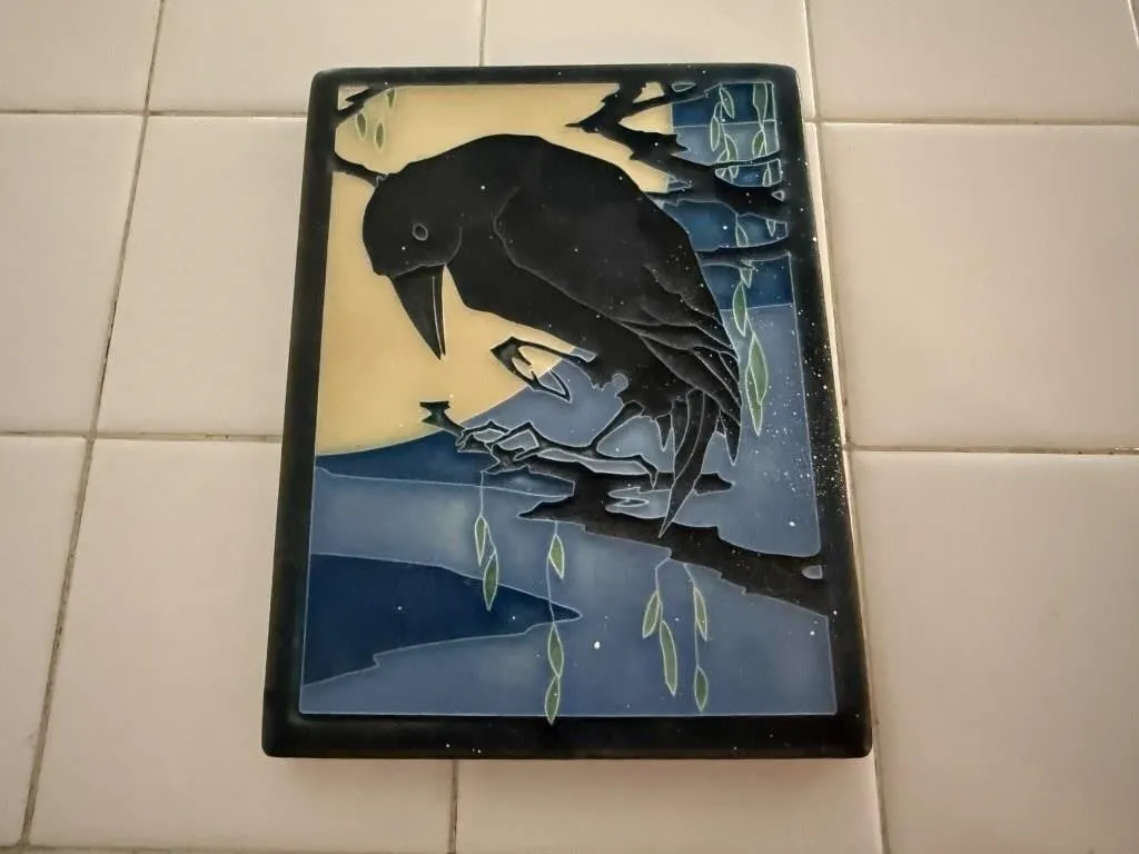 Motawi Tileworks crow art tile