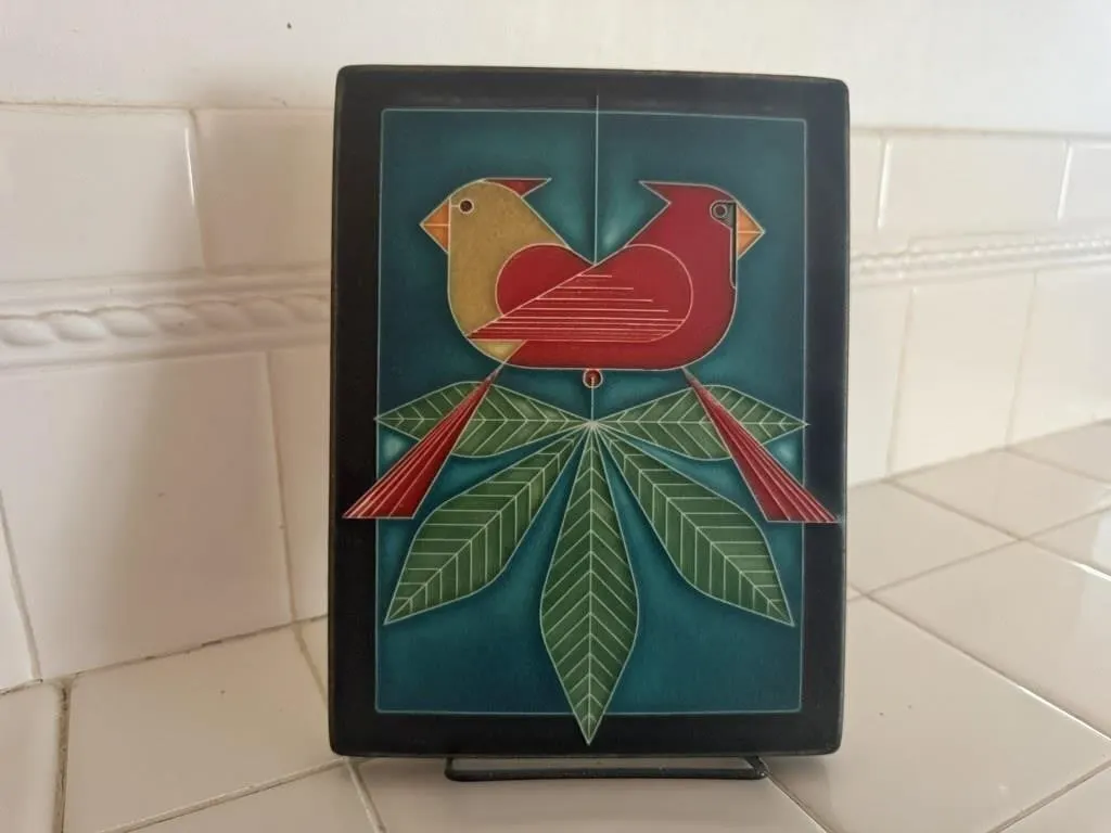 Motawi Tileworks lovebirds art tile