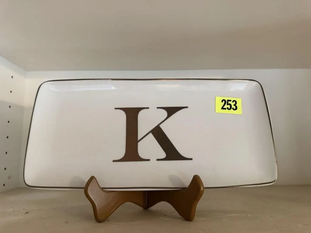 Monogrammed "K" platter