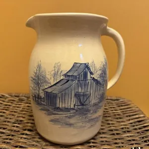P.R. Storie pottery painted pitcher