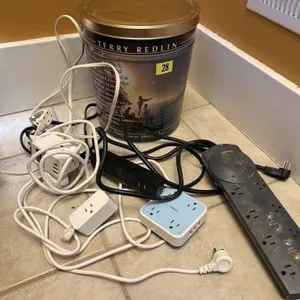 Canister, electronics, power cords, surge