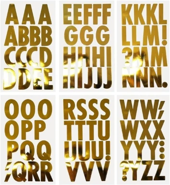 Lot of 2 - Big Font Alphabet Letter Stickers, Caps