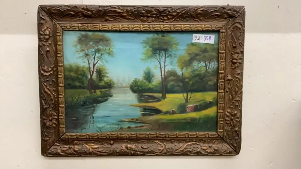 VINTAGE OIL PAINTING IN ORNATE FRAME
