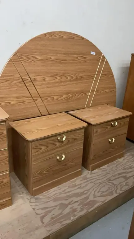DOUBLE HEADBOARD AND (2) END TABLES