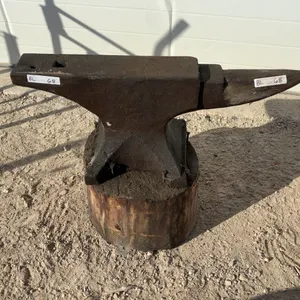 Vintage 244lb Peter Wright Anvil on Wood Block