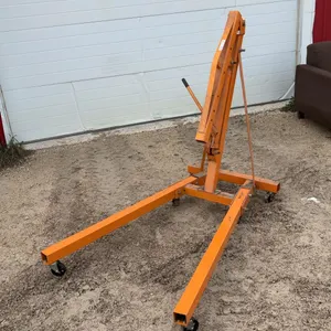Orange 2-Ton Engine Hoist with 8-Ton Long Ram Jack