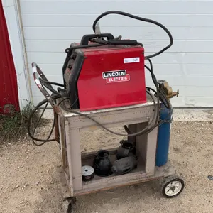 Lincoln Electric SP-125 Plus MIG Welder, BlueShield Gas Tank, and Welding Cart