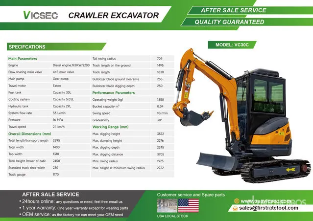 2026 VICSEC VC30C Mini Excavator (Unused)