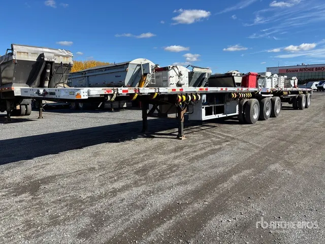 2016 Manac 38 ft T/A B-Train Lead Flatbed Trailer