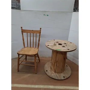 *Wooden Chair (34") & Wooden Spool (24x24), Pickup Only