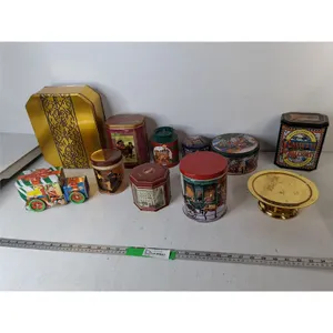 Christmas Tins & Partylite Candle Stand