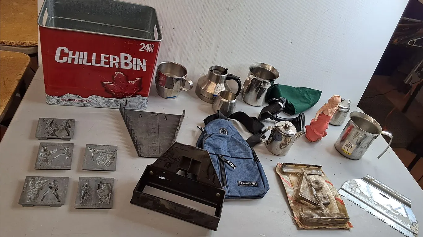 Power Rangers Metal Mold Plates, Beer Chiller Bin, Stainless Steel Teapots, Misc.