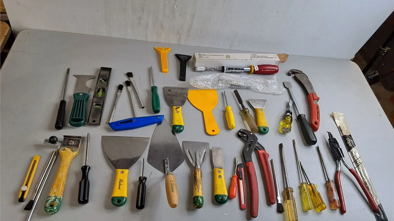 Screwdrivers, Level, Drywall Trowel, Misc.