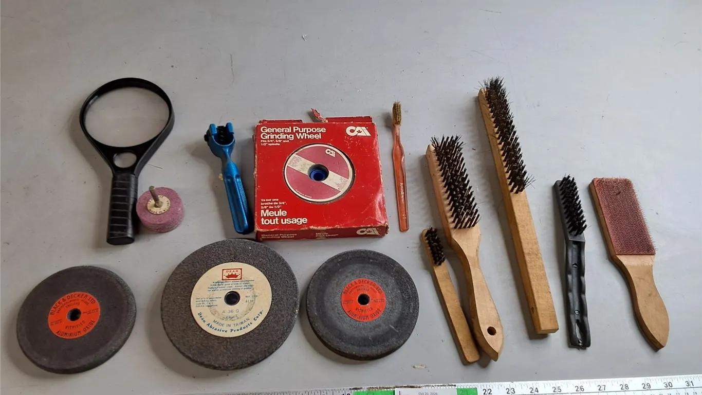Grinding Wheels, Wire Brushes, Magnifying Glass, Misc.