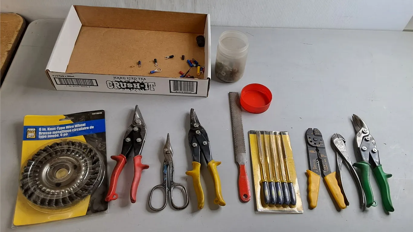 Wire Cutter/Stripper, Aviation Snips, 6 in. Knot Type Wire Wheel, Misc.