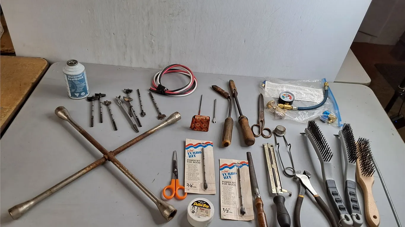 Refrigerant Recharge Hose Kit, 4 Way Lug Wrench, Wood Drill Bits, Misc. Can't Ship
