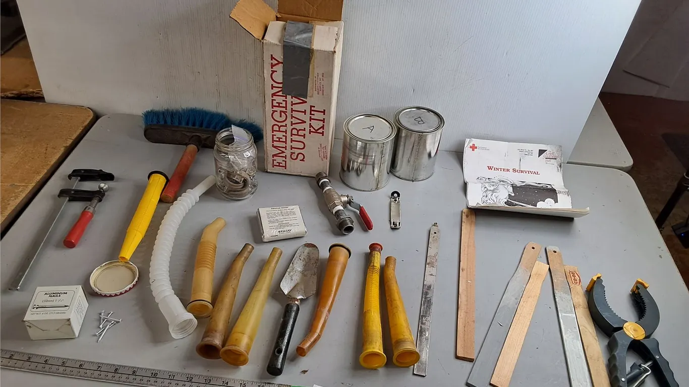 Paint Stir Sticks, Winter Emergency Kit, Gas Can Spouts, Misc.