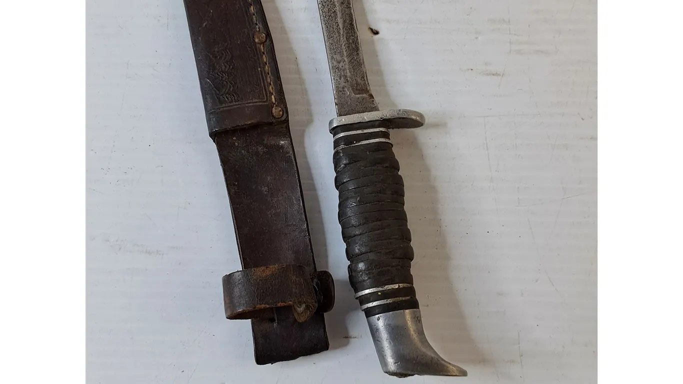 Well-Sharpened Richard Herder Knife with Decorated Sheath As-Is