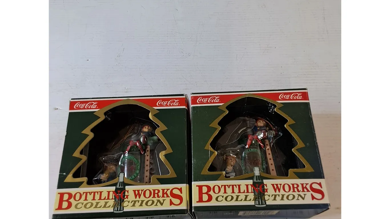 (2) Coca-Cola Bottling Collection Brand Ornaments NIB