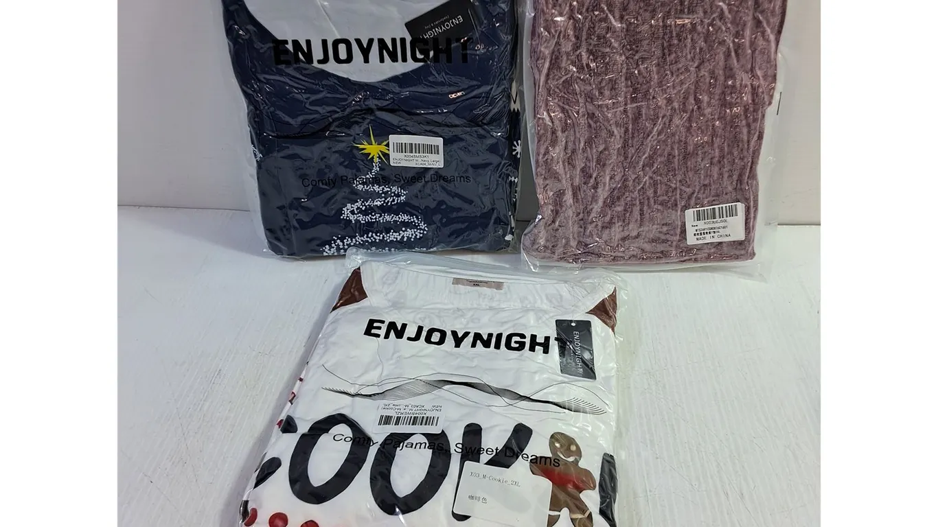Christmas PJs (Sz. L and 2XL), Womens Sweater (Sz. 2XL) - Sealed