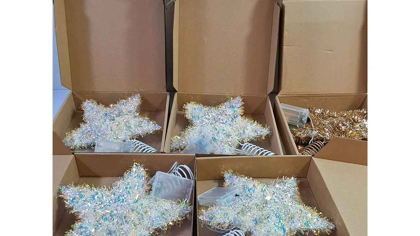 Assorted Battery Powered Christmas Tree Toppers - 10"