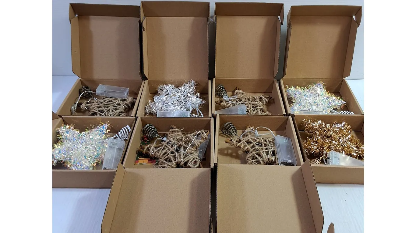 Assorted Battery Powered Christmas Tree Toppers - 6"