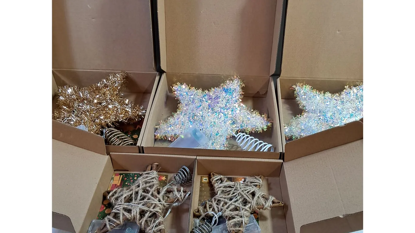 Assorted Battery Powered Christmas Tree Toppers - 10" and 6"
