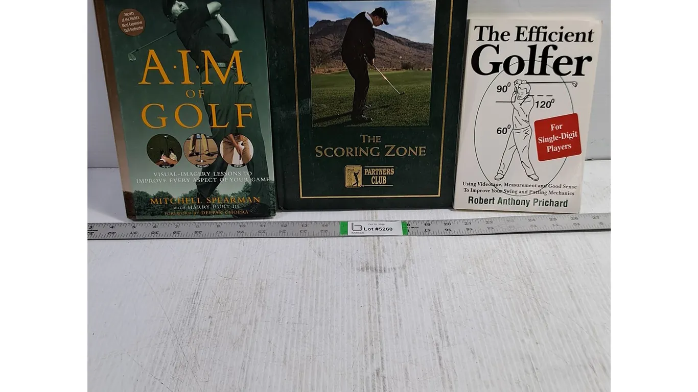 (3) Golf Instructional Books-Aim of Golf,The Scoring Zone,The Efficient Golfer