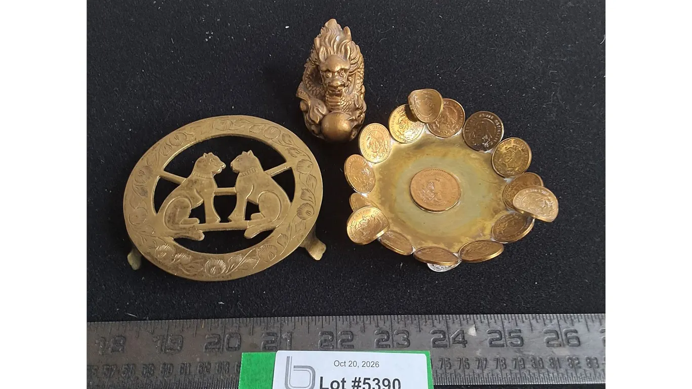 Brass & Resin Ornament, Bowl, Trivet
