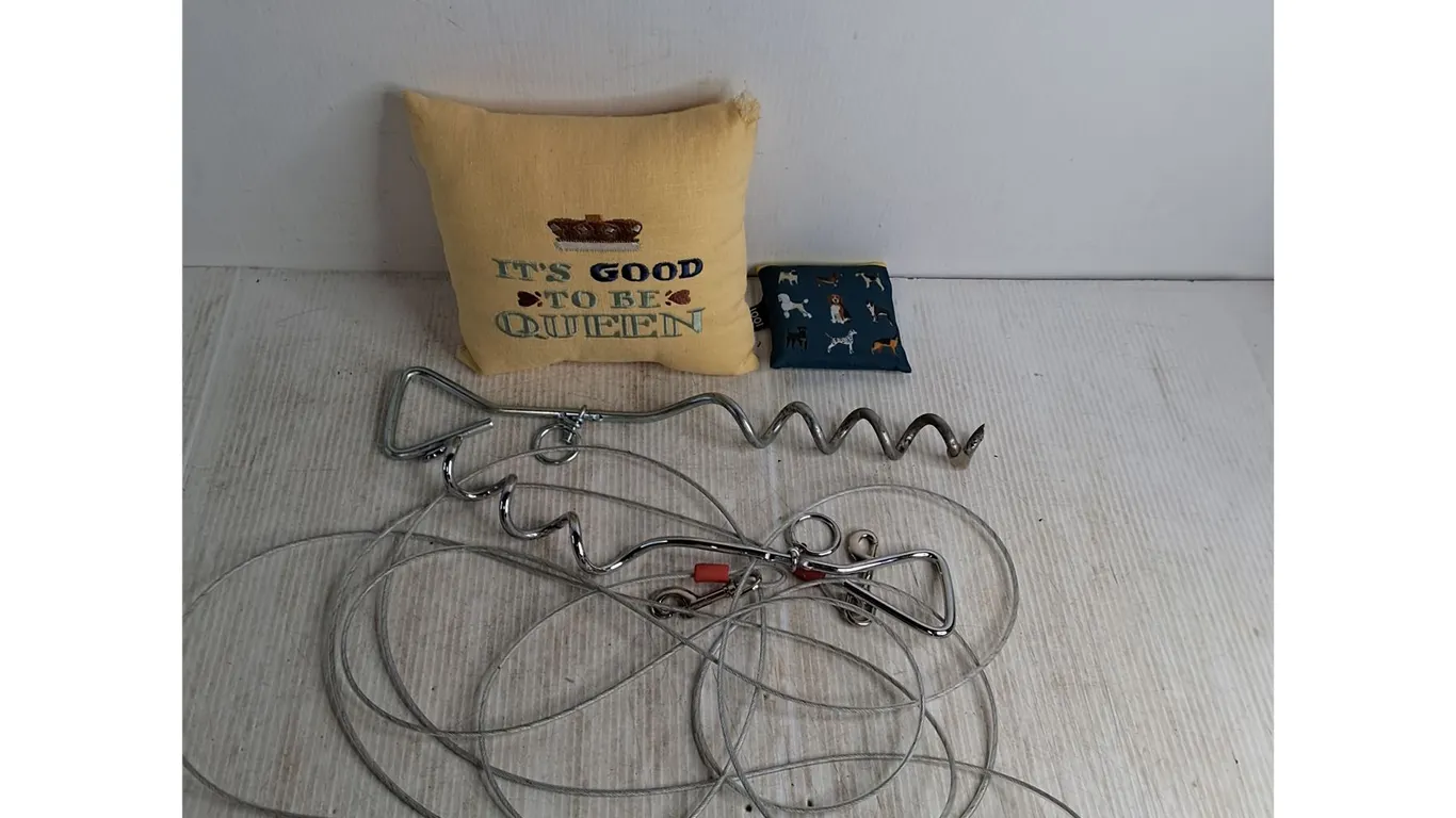 Pet Cable & Anchors, Queen Cushion, Dog Themed Collapsible Shopping Bag