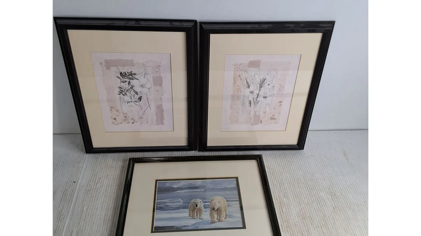 (3) 15" x 12" Framed Wall Decor