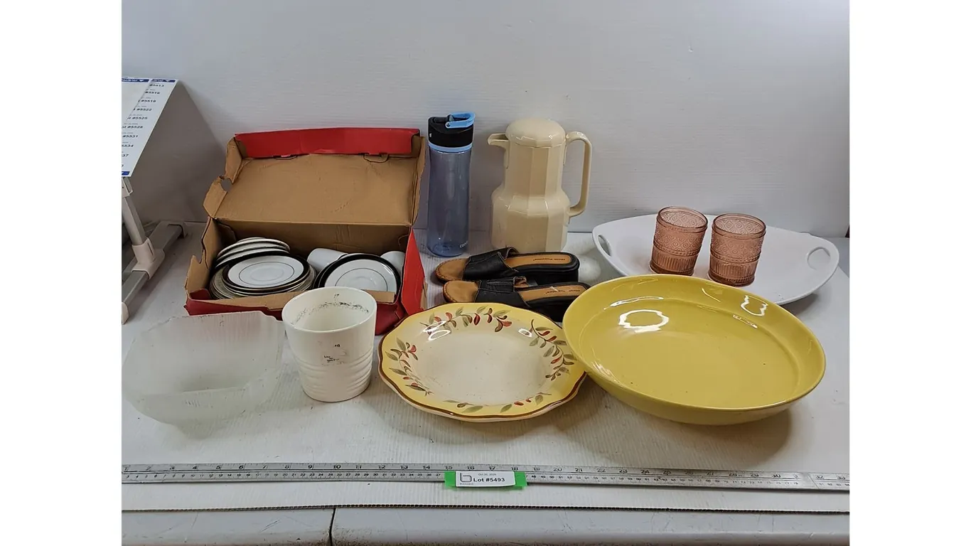 Various Platters, Dishes, & Cups - Women's Sandals- Size Unknown- As Is