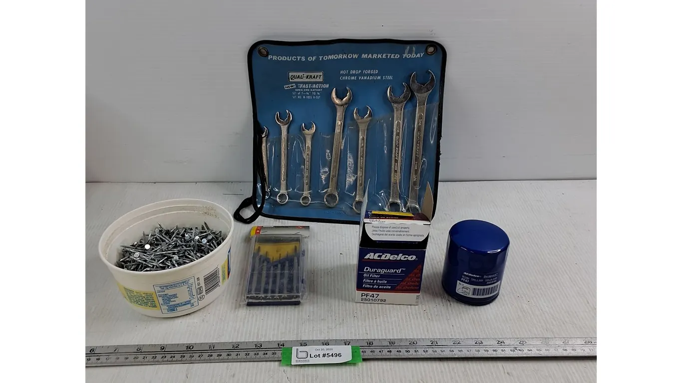 ACDelco Duraguard Oil Filter (Appears Unused) - Wrench Set - Small Screwdriver Set (Sealed) - Nails