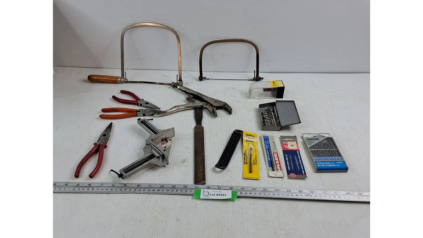 Mastercraft Drill Bit Set (CIB) - Various Drill Bits - Vicegrip & Other Pliers - As Is