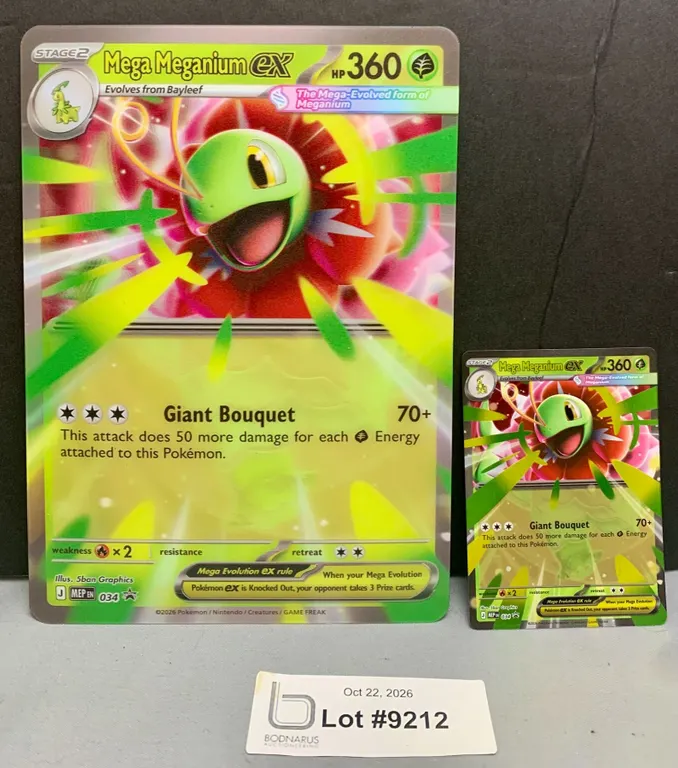 Pokemon - Mega Meganium ex Jumbo & Regular Sized Holo Promo Cards Mint Authentic