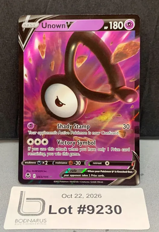 Pokemon - Unown V Full Art Holo Card Mint Authentic