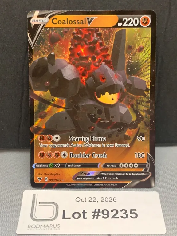 Pokemon - Coalossal V Full Art Holo Card Mint Authentic