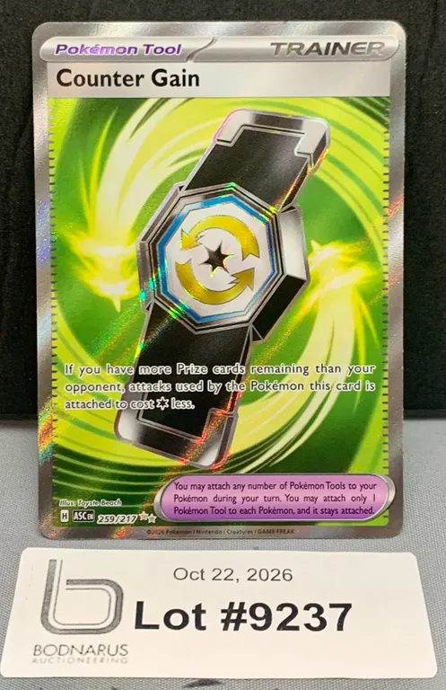 Pokemon - Counter Gain Full Art Trainer Holo Card Mint Authentic
