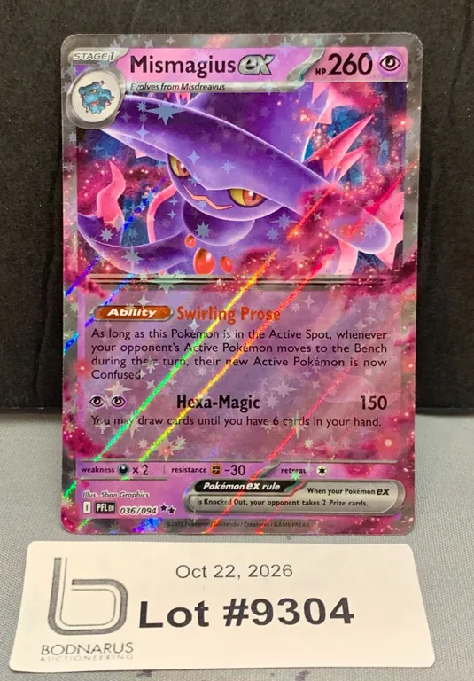 Pokemon - Mismagius ex Holo Card Mint Authentic