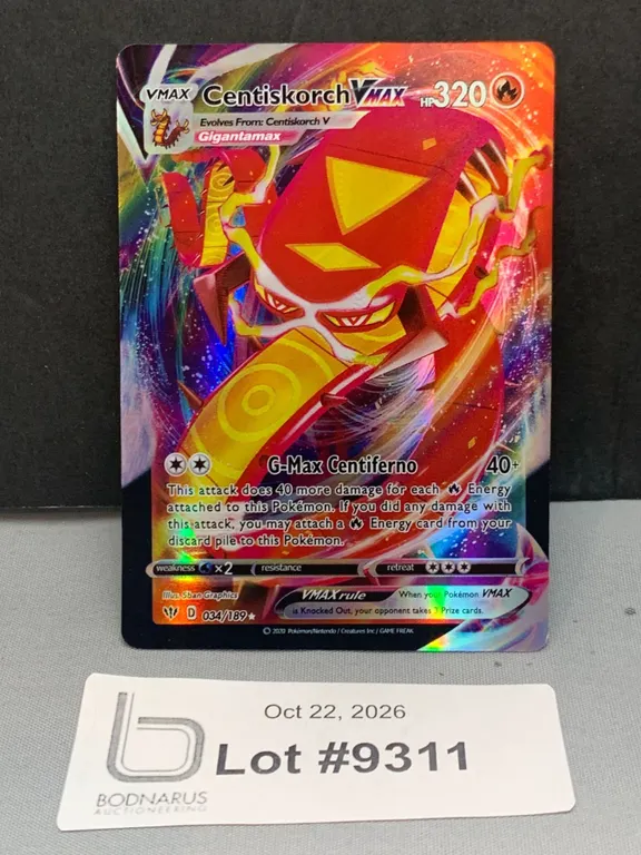 Pokemon - Centiskorch VMAX Full Art Holo Card Mint Authenticity Not Guaranteed