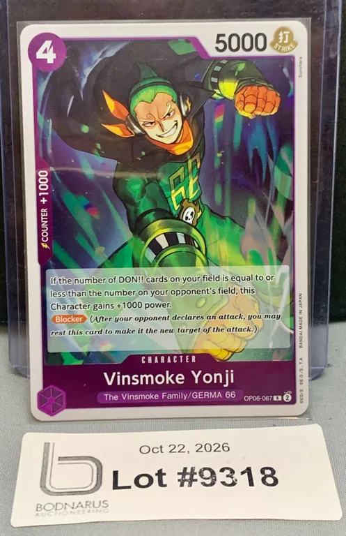 ONE PIECE - Rare VINSMOKE YONJI OP06-067 Foil Card Mint Authentic