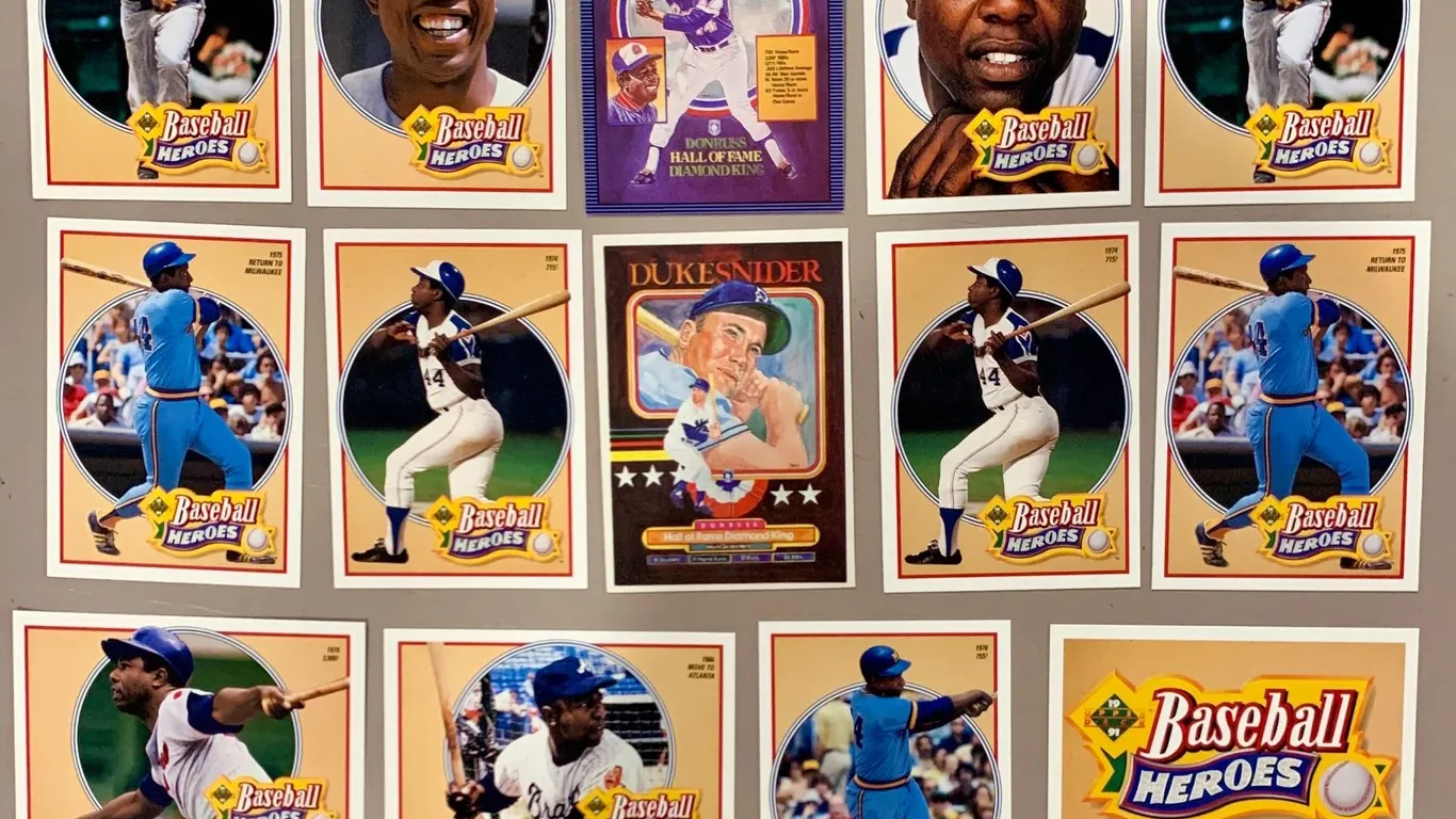 (14) MLB Baseball - Baseball Heroes / Hank Aaron Cards NRMINT - MINT Authentic