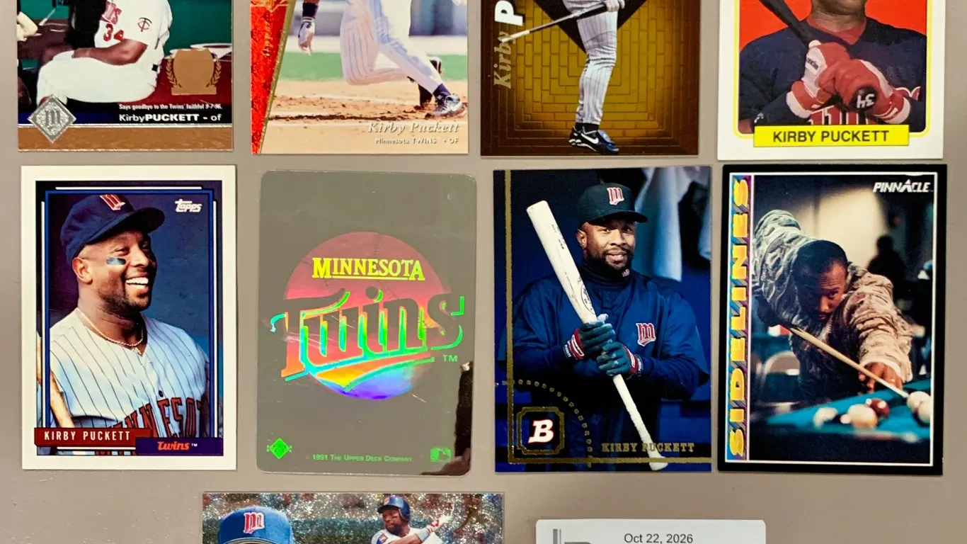(9) MLB Baseball - Lot of Kirby Puckett Cards NRMINT - MINT Authentic