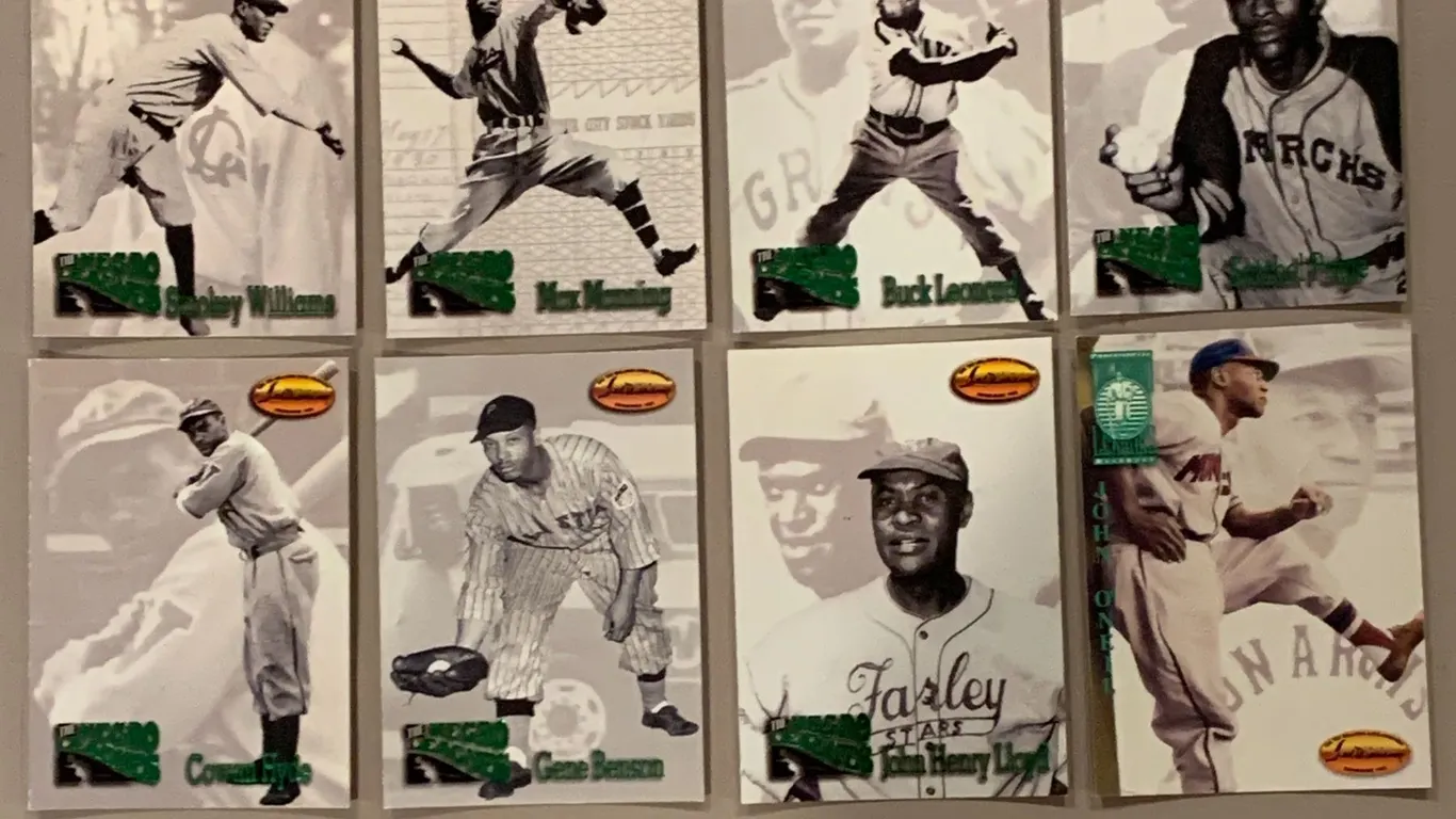 (8) MLB Baseball - Lot of Rare Green Foil "Negro League" Cards NRMINT - MINT Authentic